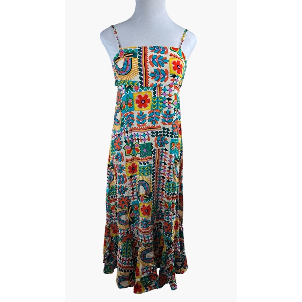 Paper Heart Aztec Sunrise Santana Vacation Resort Floral Maxi Dress Geo Small - Picture 2 of 14